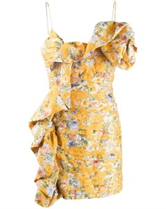 Платье мини с цветочным принтом и оборками Magda butrym