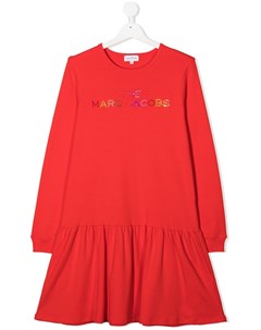 Платье с логотипом и стразами The marc jacobs kids