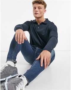 Темно синее поло с длинными рукавами Burton menswear