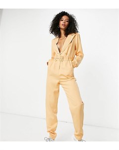 Классический комбинезон бежевого цвета с ремнем на талии Missguided tall