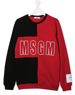 Свитер в стиле колор блок с логотипом Msgm kids