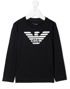 Футболка с длинными рукавами и логотипом Emporio armani kids