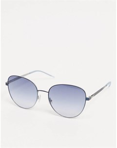 Синие солнцезащитные очки авиаторы в крупной оправе Hugo Boss