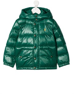 Пуховик с вышитым логотипом Ralph lauren kids