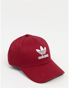 Бордовая кепка с логотипом трилистником Adidas originals
