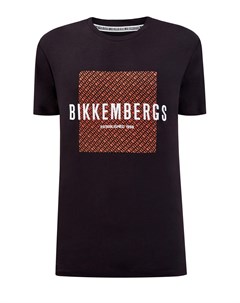 Черная футболка из хлопкового джерси с принтом Bikkembergs