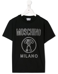 Футболка с фактурным логотипом Moschino kids