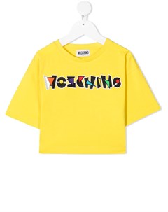 Футболка с вышитым логотипом Moschino kids