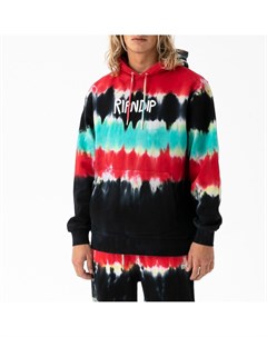 Толстовка Rubber Logo Hoodie Red Black Tie Dye 2021 Ripndip