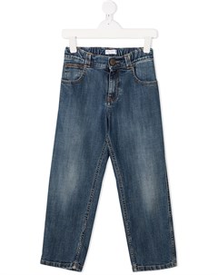 Джинсы скинни с эффектом потертости Brunello cucinelli kids