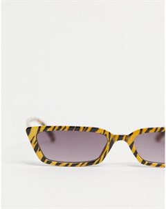 Квадратные солнцезащитные очки в стиле 90 х с тигровым принтом Asos design