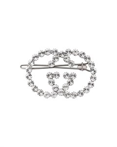 Заколка для волос с кристаллами в форме логотипа GG Gucci
