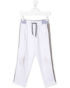 Брюки с кулиской и лампасами Brunello cucinelli kids