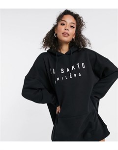 Черное платье худи в стиле oversized Il sarto tall