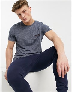 Футболка темно синего меланжевого цвета с логотипом подписью Originals Jack & jones