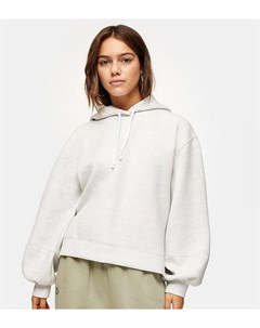 Светло серый меланжевый худи в стиле oversized Topshop petite