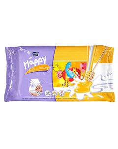 Салфетки Baby Happy влажные Молоко и мед 64 шт Bella