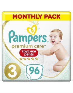 Трусики подгузники Premium Care Pants р 3 6 11 кг 96 шт Pampers