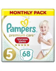 Трусики подгузники Premium Care Pants р 5 12 17 кг 68 шт Pampers