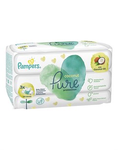 Салфетки Pure Coconut влажные детские 126 шт Pampers