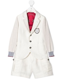 Костюм двойка с однобортным пиджаком Brunello cucinelli kids