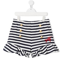 Полосатые шорты с логотипом Initials Alberta ferretti kids