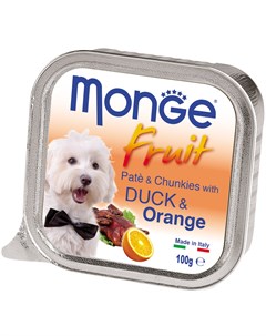 Fruit Dog для взрослых собак паштет с уткой и апельсином 100 гр х 32 шт Monge