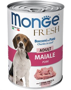 Fresh Adult Dog Chunks In Loaf для взрослых собак мясной рулет со свининой 400 гр х 24 шт Monge