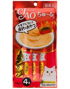 Лакомство Ciao для кошек крем суп с камчатским крабом и желтоперым тунцом 56 гр 1 шт Inaba