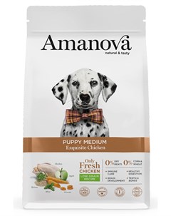 Сухой корм для щенков Puppy Medium с изысканной курочкой для средних пород 2 кг Amanova
