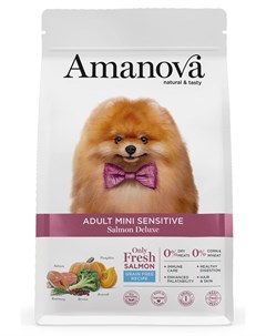Сухой корм для собак GF Adult Mini Sensitive с лососем делюкс для мелких пород с чувствительной коже Amanova