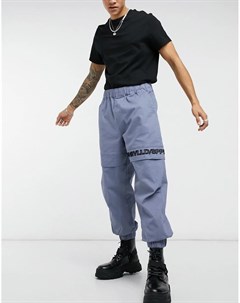 Суженные книзу голубые брюки в стиле oversized Asos unrvlld supply