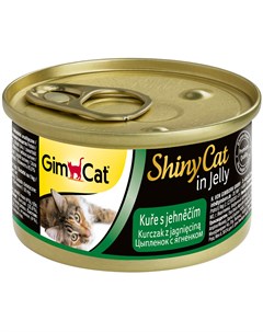 Shinycat для взрослых кошек с курицей и ягненком в желе 70 гр х 24 шт Gimcat