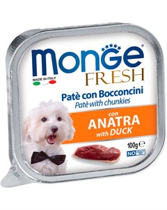 Fresh Dog для взрослых собак паштет с уткой 100 гр х 32 шт Monge