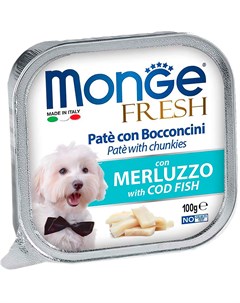 Fresh Dog для взрослых собак паштет с треской 100 гр х 32 шт Monge