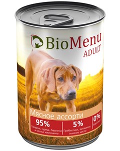 Adult для взрослых собак с мясным ассорти 410 гр Biomenu