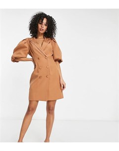 Бежевое платье блейзер с объемными рукавами Missguided tall