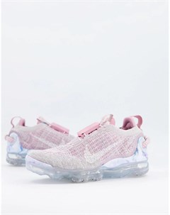 Серо розовые кроссовки Vapormax Flyknit MOVE TO ZERO Nike