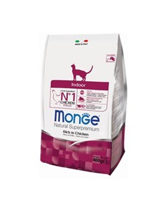 Cat Indoor Сухой корм для домашних кошек 400 гр Monge