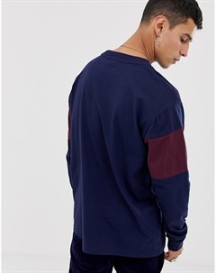 Темно синий свитшот с контрастной вставкой Sports Authentic Fred perry