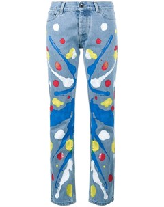 Mirco gaspari прямые джинсы с принтом краски 29 синий Mirco gaspari