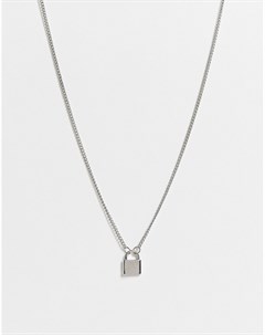 Серебристое ожерелье с подвеской в виде замочка Asos design