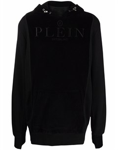 Бархатное худи с вышитым логотипом Philipp plein