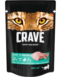 Влажный корм для кошек Adult с кроликом 0 07 кг Crave