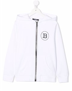 Худи на молнии с логотипом Balmain kids