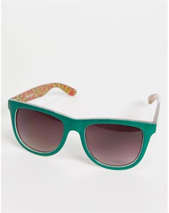 Зеленые классические солнцезащитные очки с разноцветным принтом Santa cruz