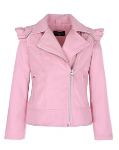 Розовая куртка из эко кожи с рюшами Monnalisa