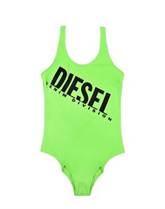 Зеленый купальник с логотипом Diesel