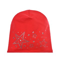 Красная шапка со звездами из страз Catya