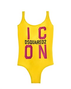 Желтый купальник с принтом icon Dsquared2